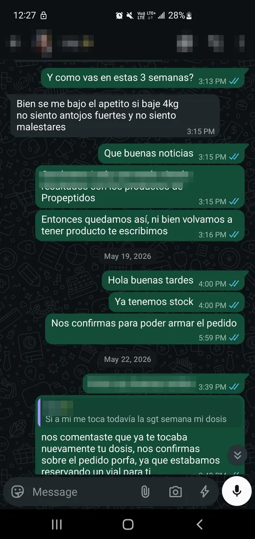 Conversación de WhatsApp con experiencia de cliente