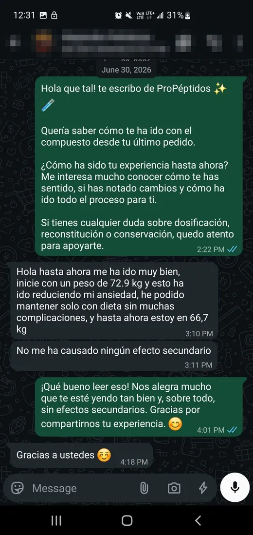Conversación completa de WhatsApp con experiencia de cliente
