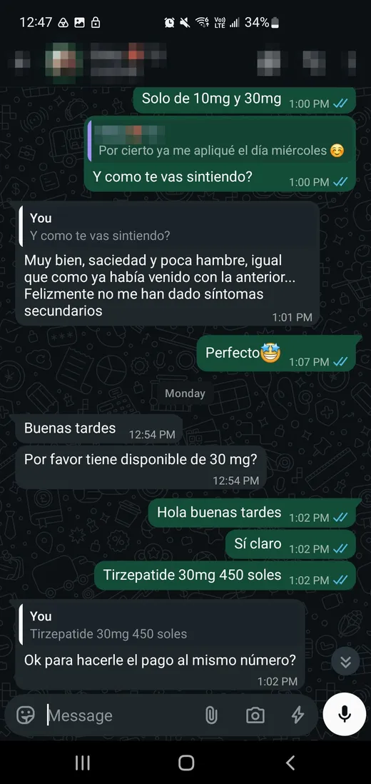 Conversación de WhatsApp con experiencia de cliente